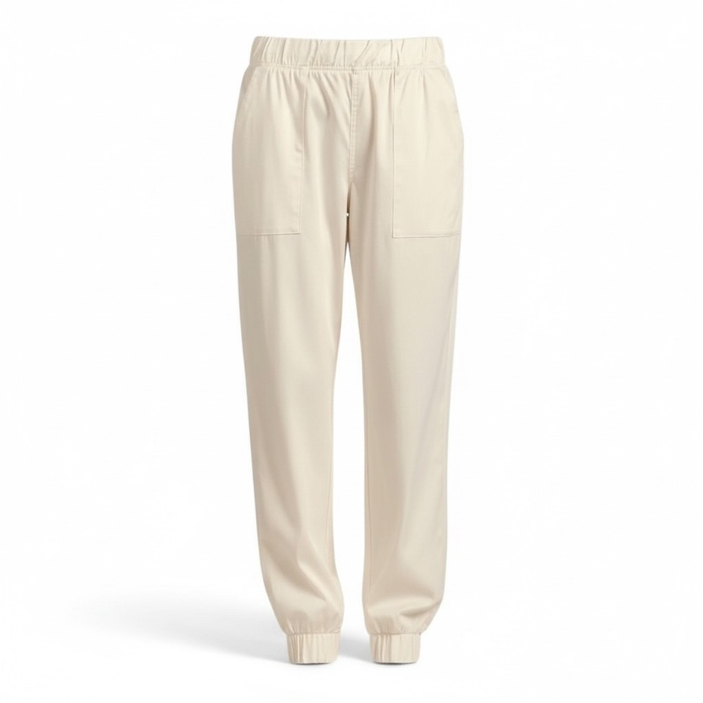 NWT Elan Cream Tencel Elastic Waist Cargo Jogger Pants Size Small